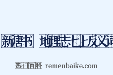 新唐书·地理志七上反义词是什么意思的图片